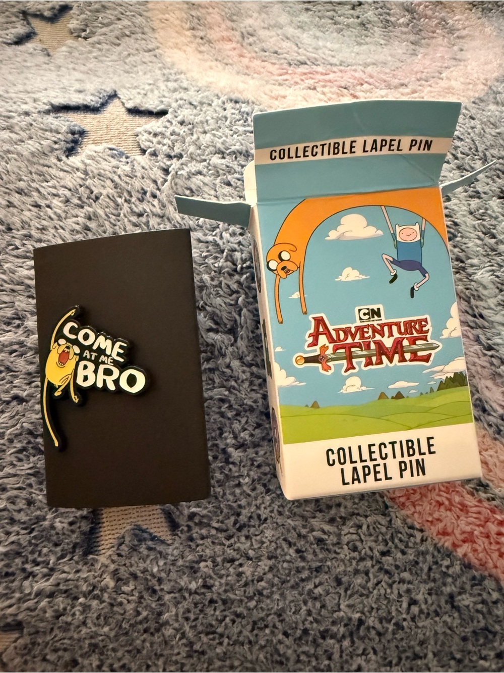 Adventure Time enamel pin - yellow, black, white